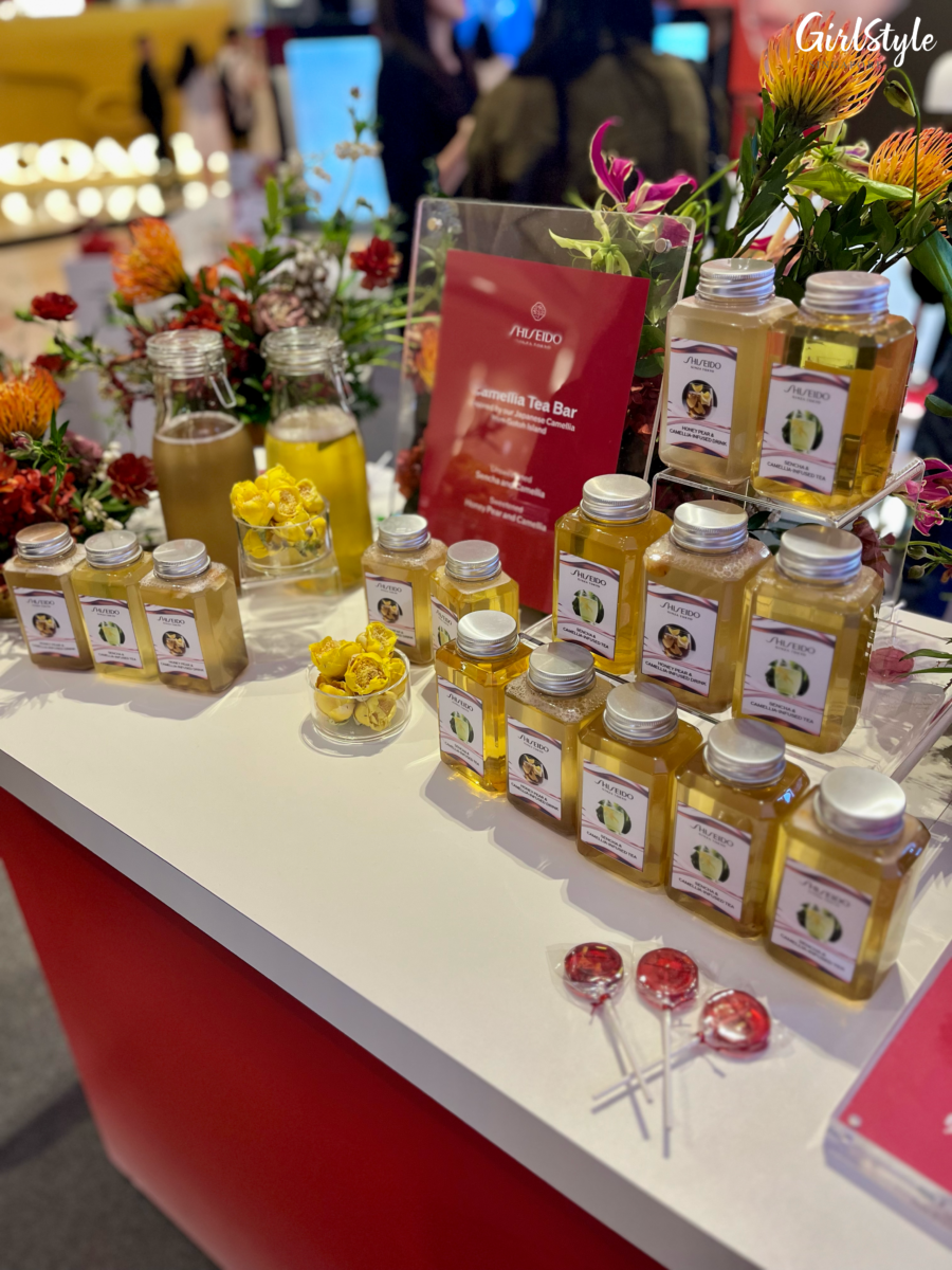 Complimentary Camellia drinks at the SHISEIDO pop-up