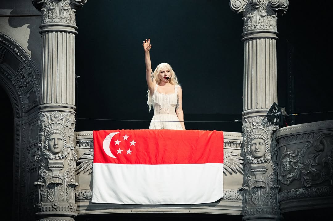 Lady Gaga kicked off her Asia-only tour in Singapore on May 18, posing with the Singapore flag
