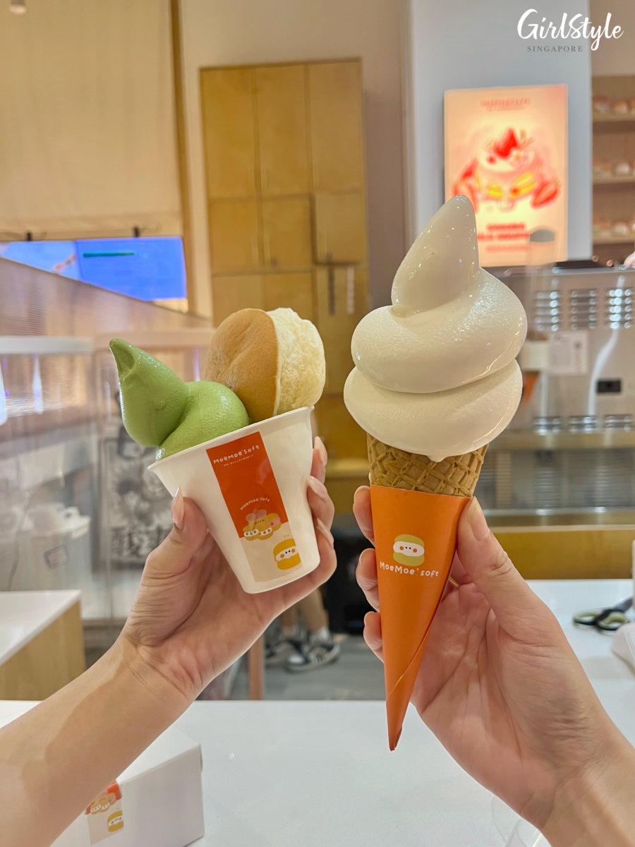 MoeMoe’Soft Hokkaido Milk Ice Cream and Souffle Matcha Ice Cream