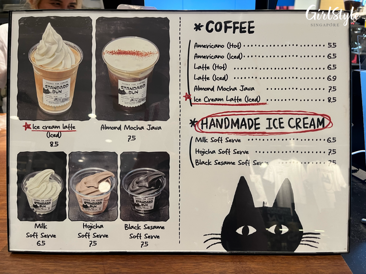 Standard Bun Drink & Ice Cream menu