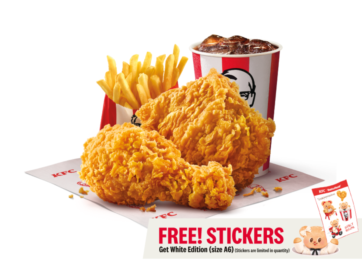 Value Meal #2 with free KFC x Butterbear stickers