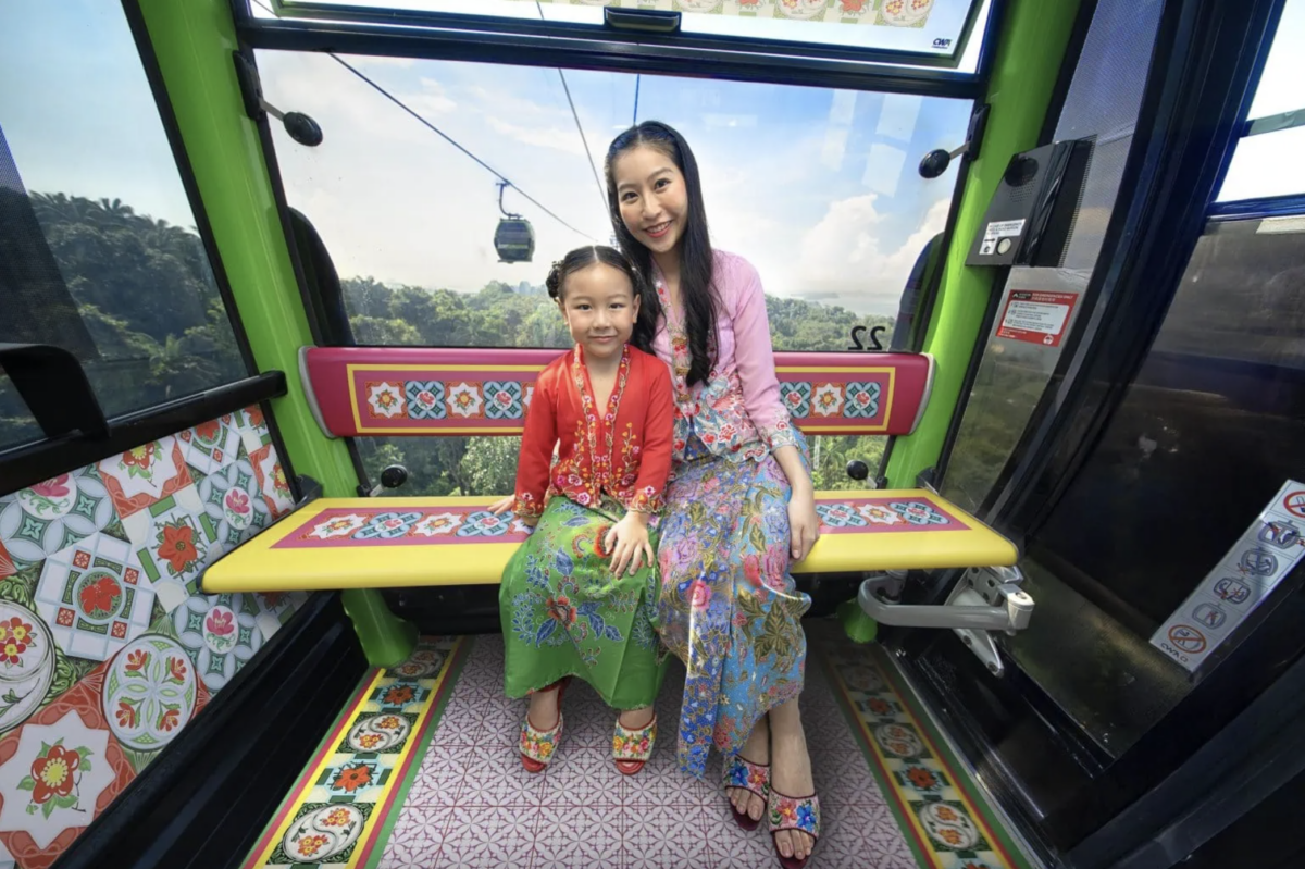Peranakan-themed cable car cabins
