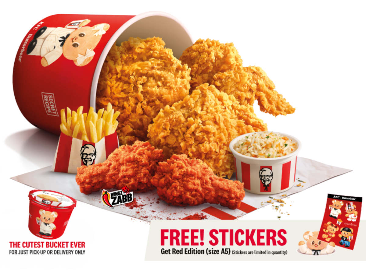 Porjai Bucket Meal Set with free KFC x Butterbear stickers