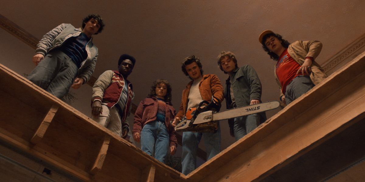 From left: Finn Wolfhard, Caleb McLaughlin, Natalia Dyer, Joe Keery, Charlie Heaton, and Gaten Matarazzo
