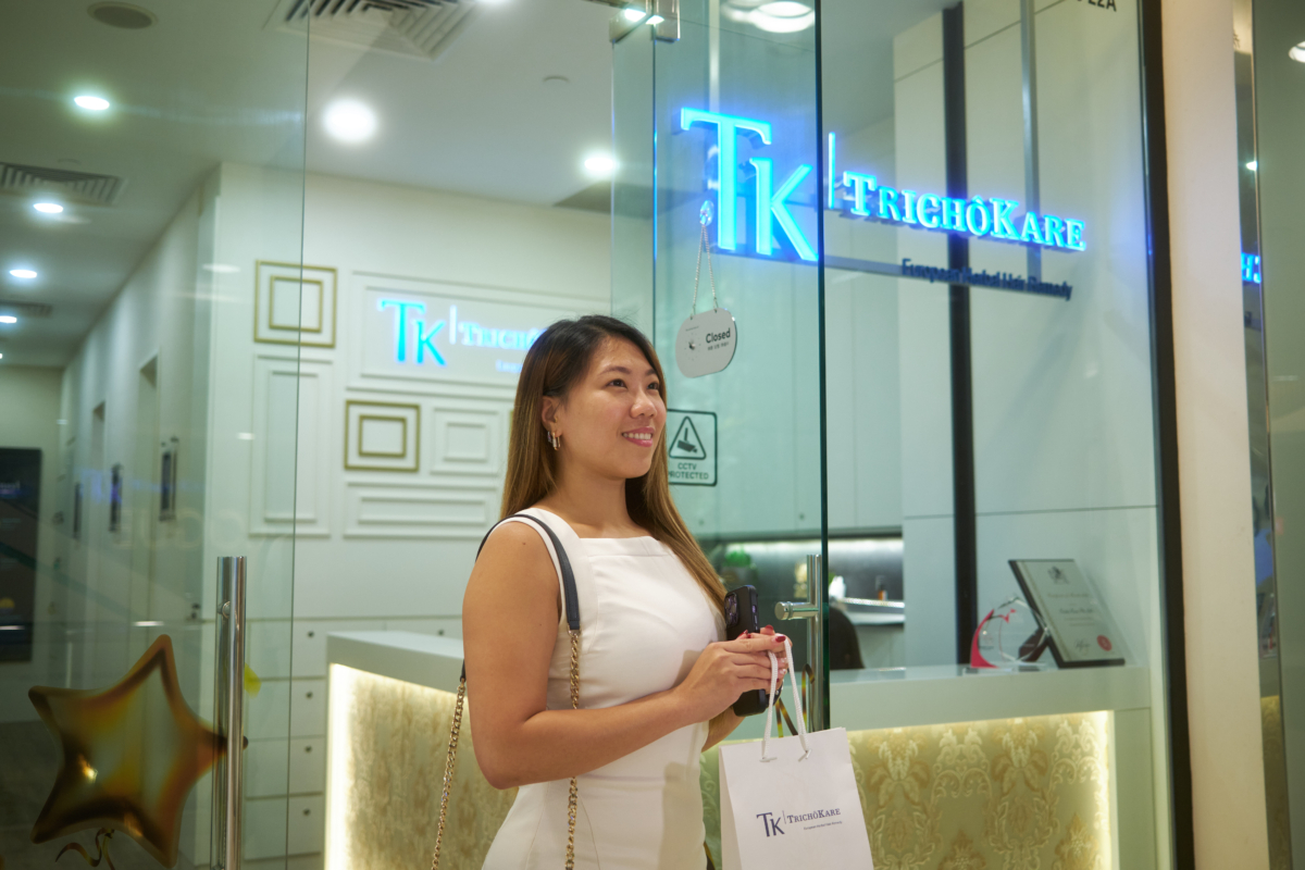 Misaki leaving TK TrichoKare with a refreshed scalp and smooth, sleek hair