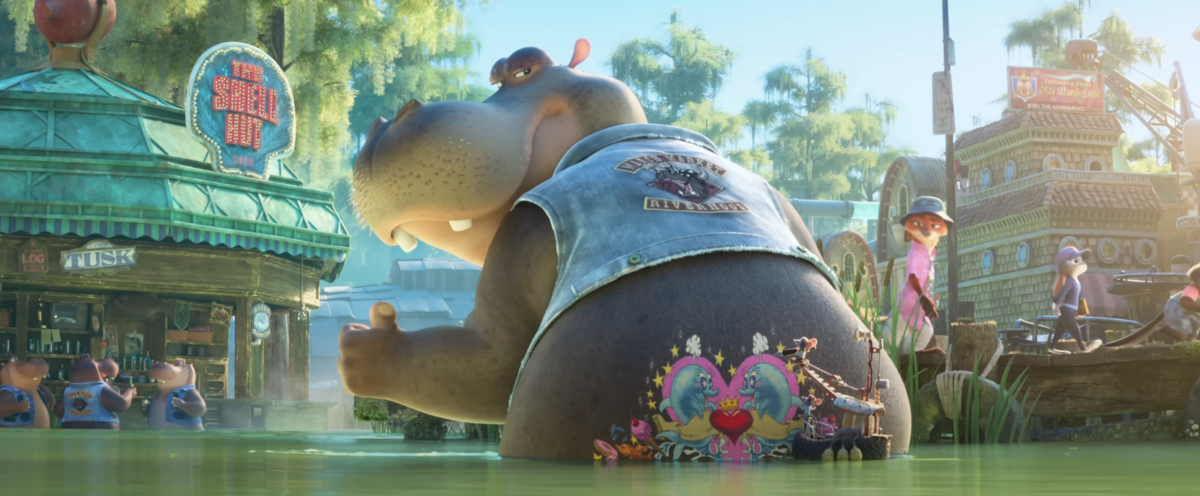 Hippos getting tattoos at Marsh Market