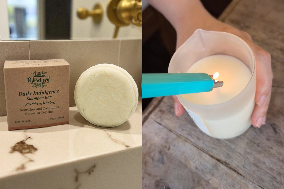 Patrichory Shampoo Bar and Meridion Body Massage Candle
