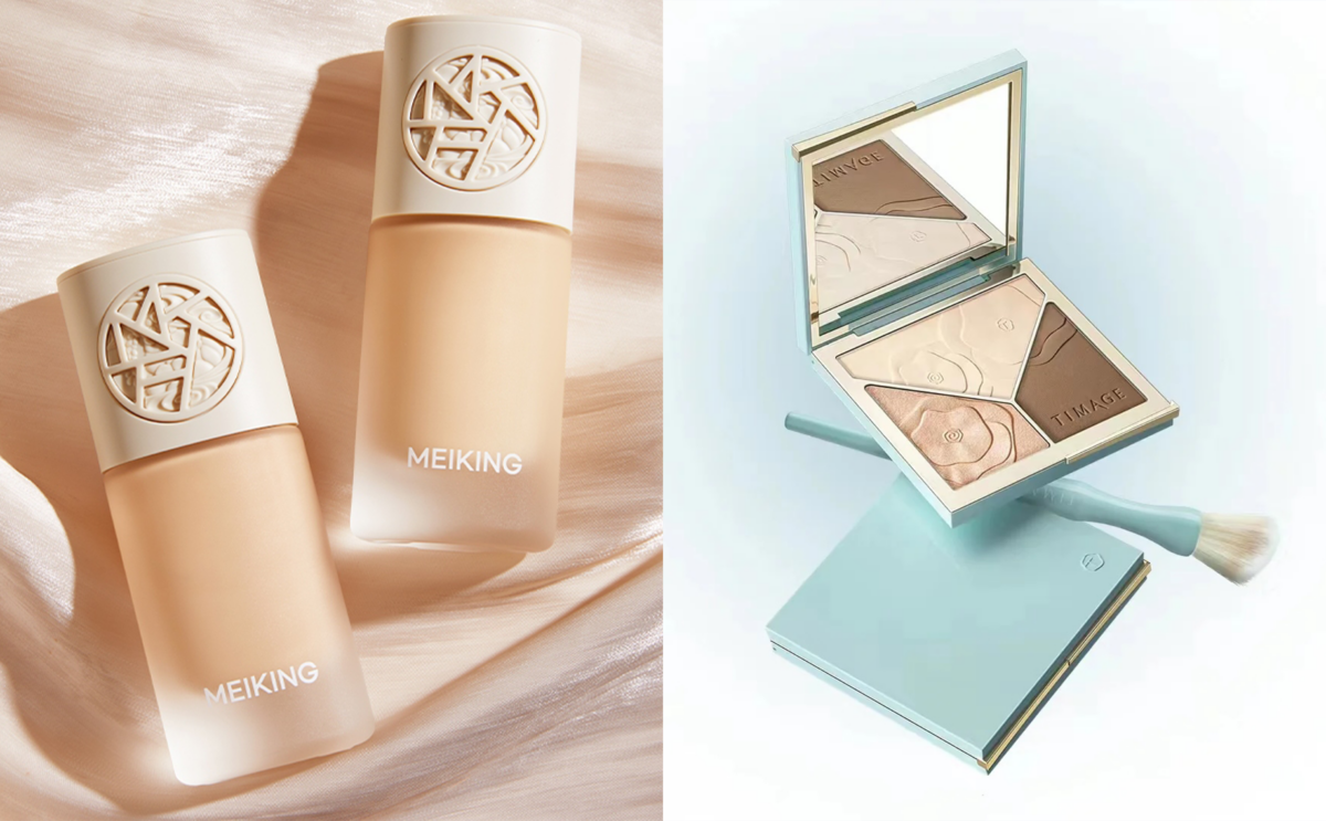Meking Oil Control Liquid Foundation, Timage 3-Color Contour Palette