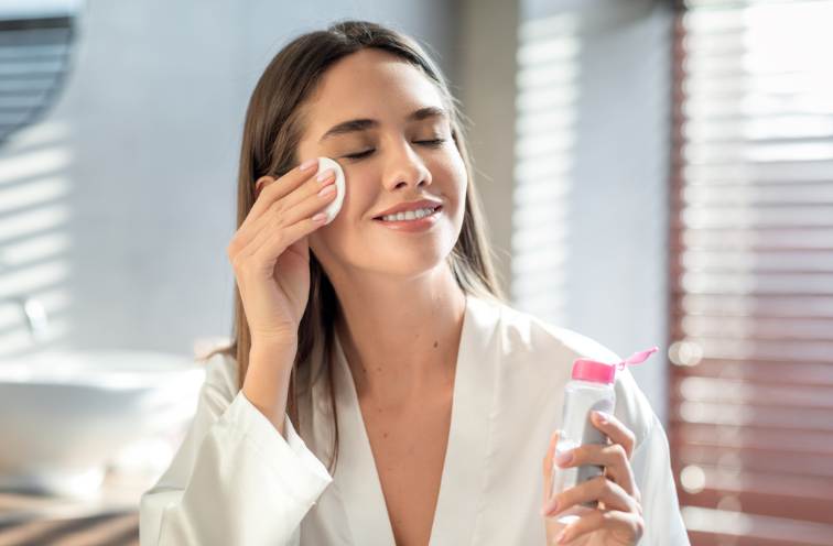 Make sure to double cleanse so your sunscreen is completely removed