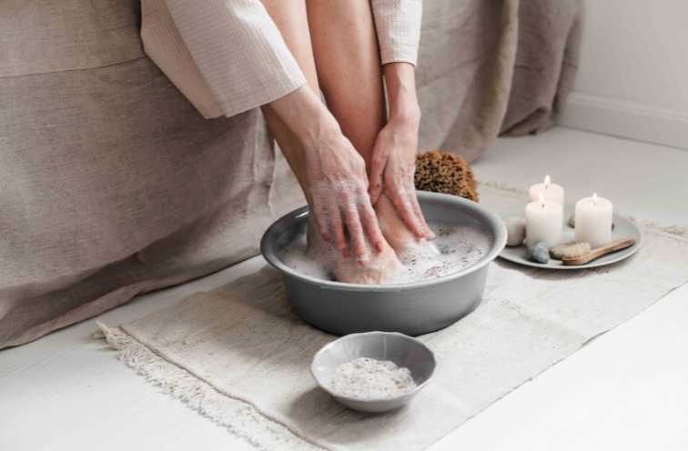 Soak your feet in warm water