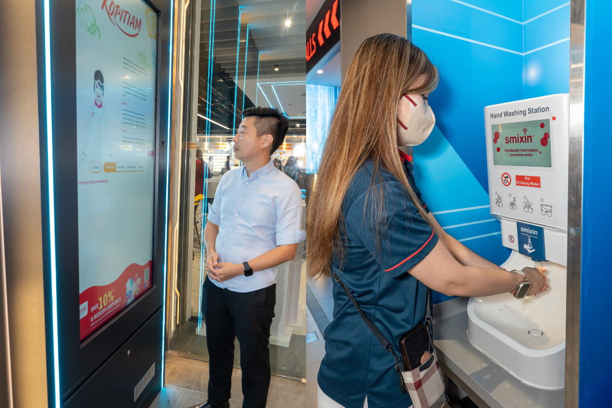 Kimberly the AI avatar & smart handwashing stations