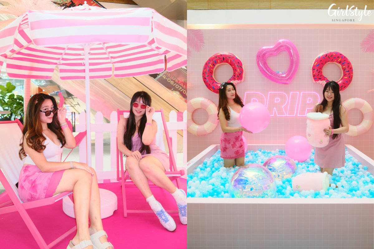 A pool party ball pit photo zone