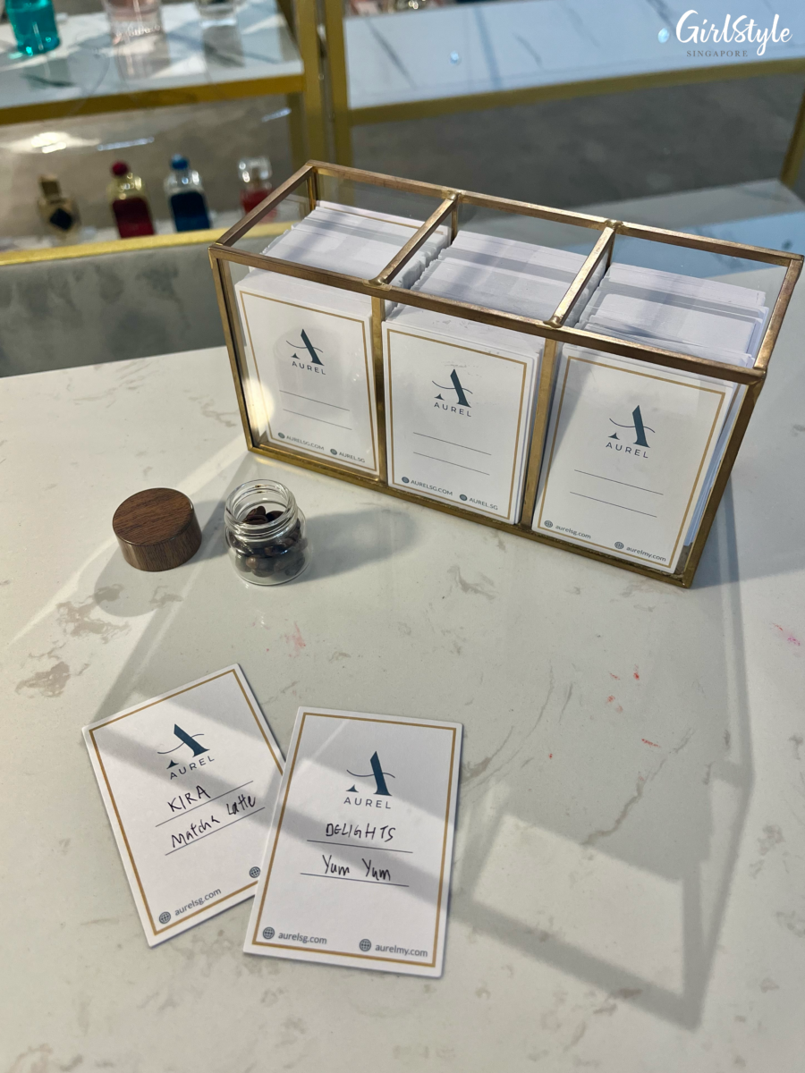 Aurel Perfume Library tester cards