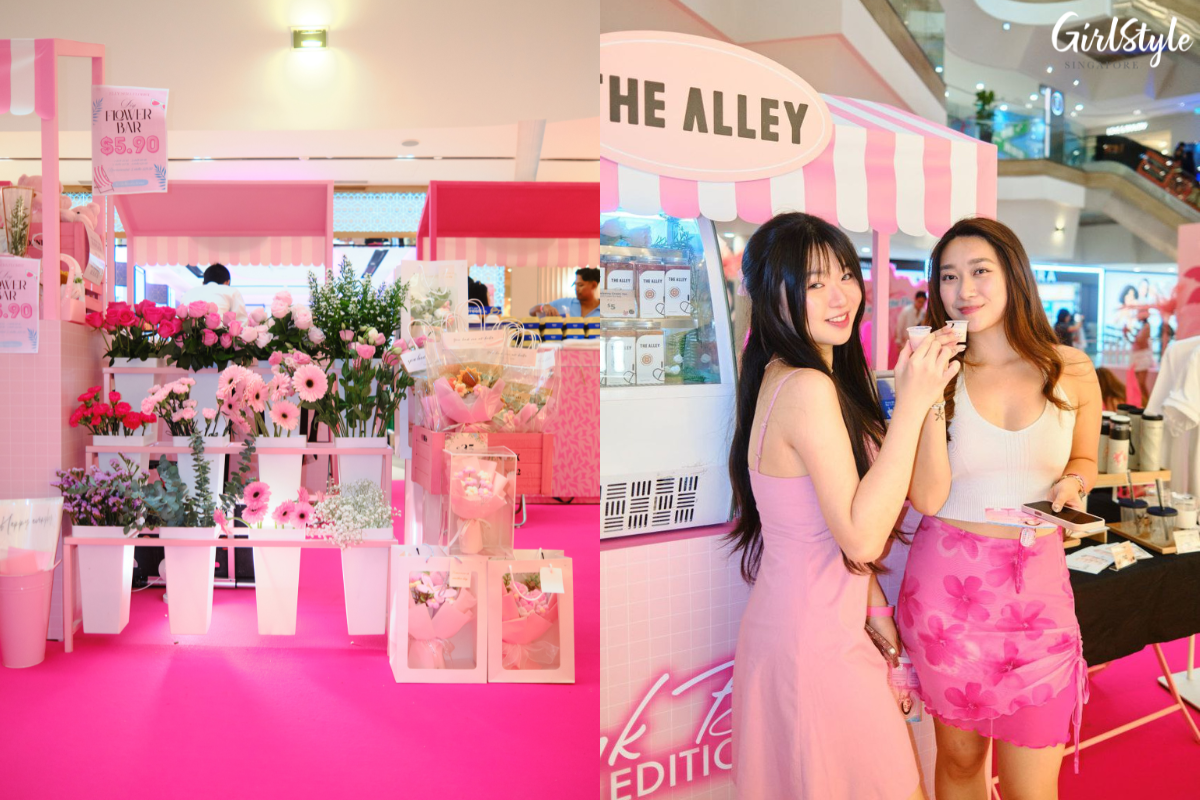 All-pink booths at Tampines 1 Lvl 1 Atrium