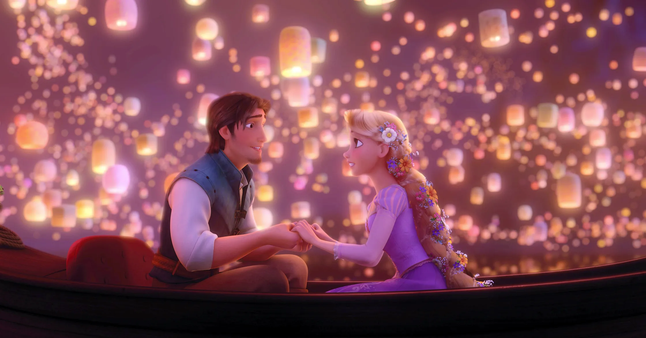 The 2010 animated 'Tangled', from left: Flynn Rider (voice: Zachary Levi), Rapunzel (voice: Mandy Moore)