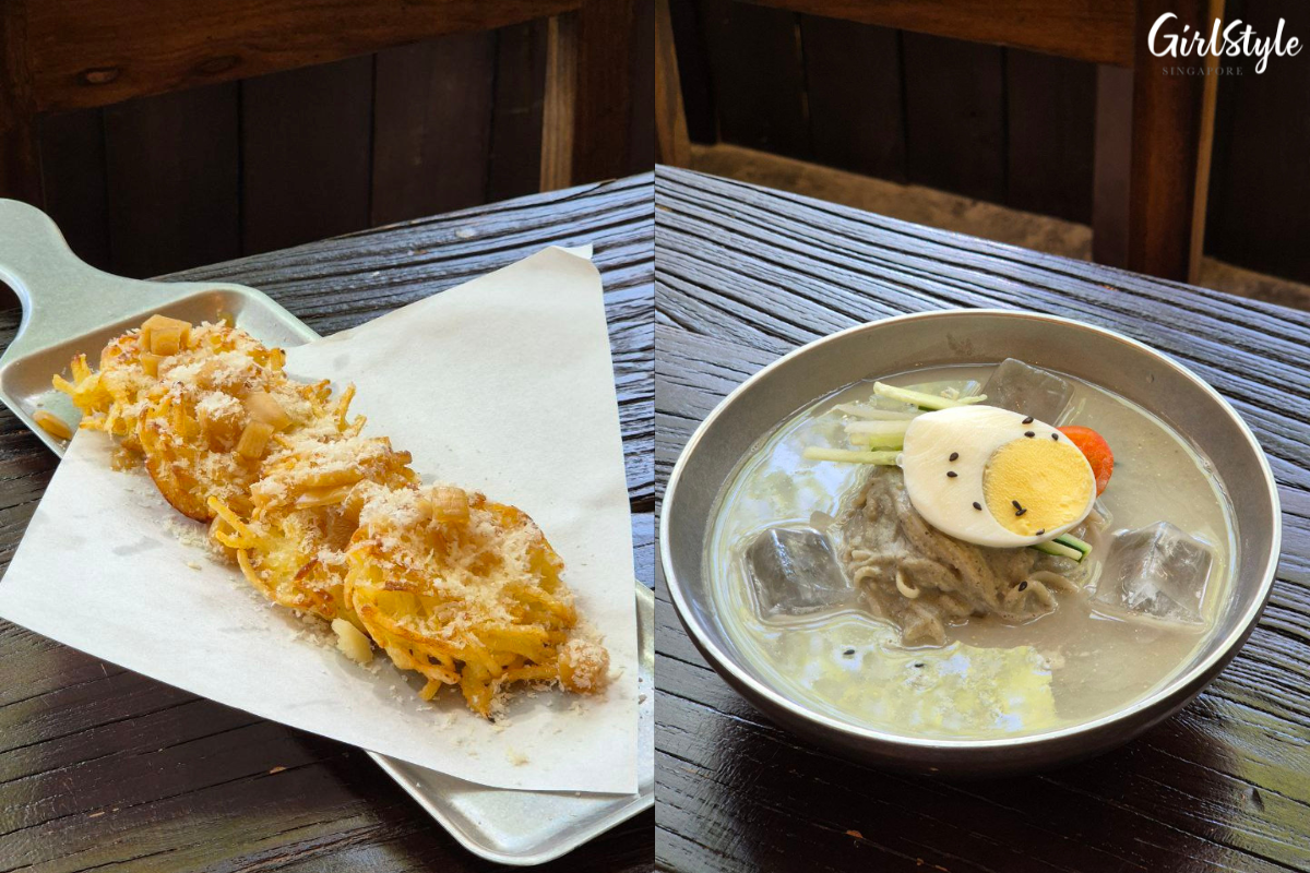 Potato Pancake With Parmesan Cheese & Black Soy Cold Noodle