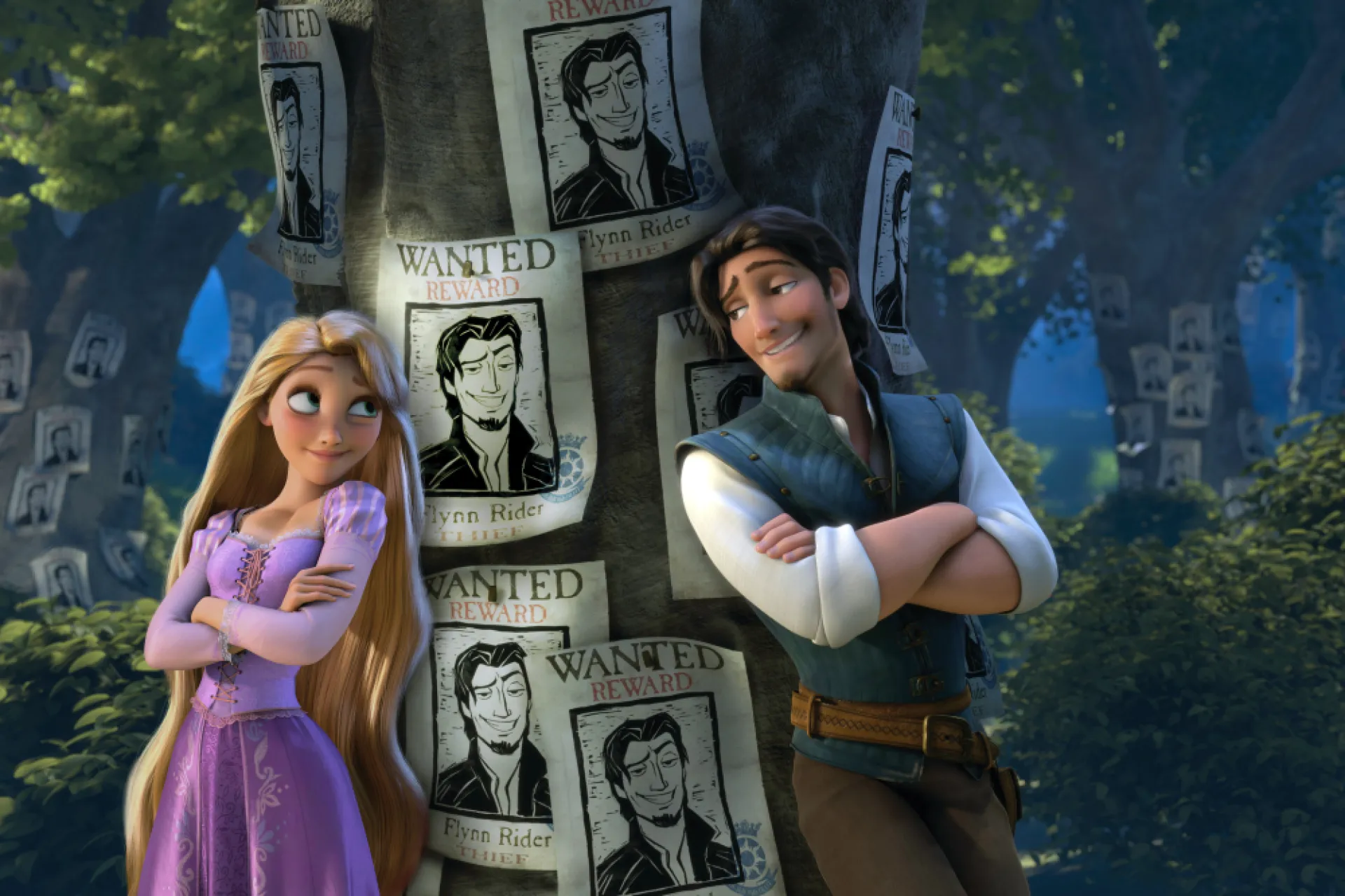 The 2010 animated 'Tangled', from left: Flynn Rider (voice: Zachary Levi), Rapunzel (voice: Mandy Moore)