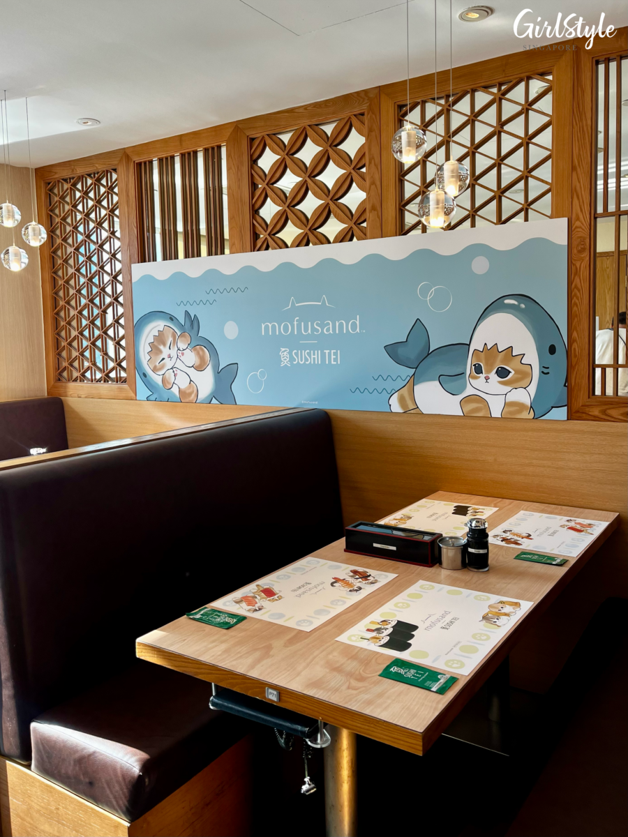 Mofusand-themed interior at Sushi Tei Raffles City