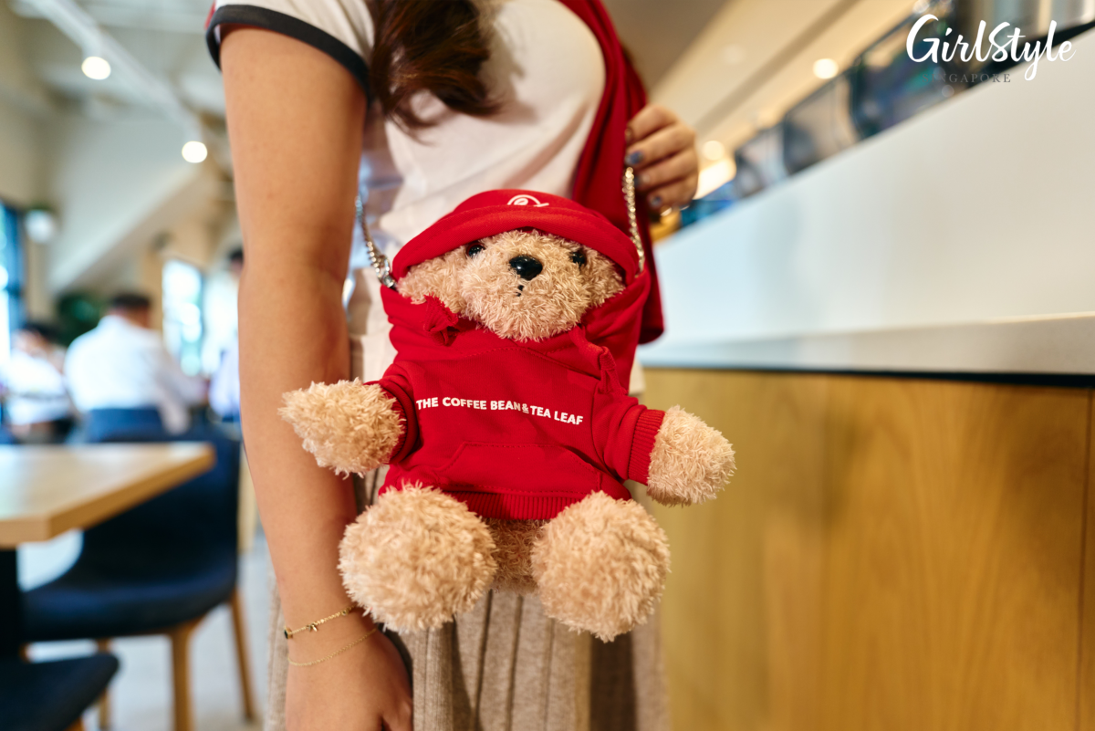 The Coffee Bean & Tea Leaf Holiday Teddy Bear Bag with Tumbler