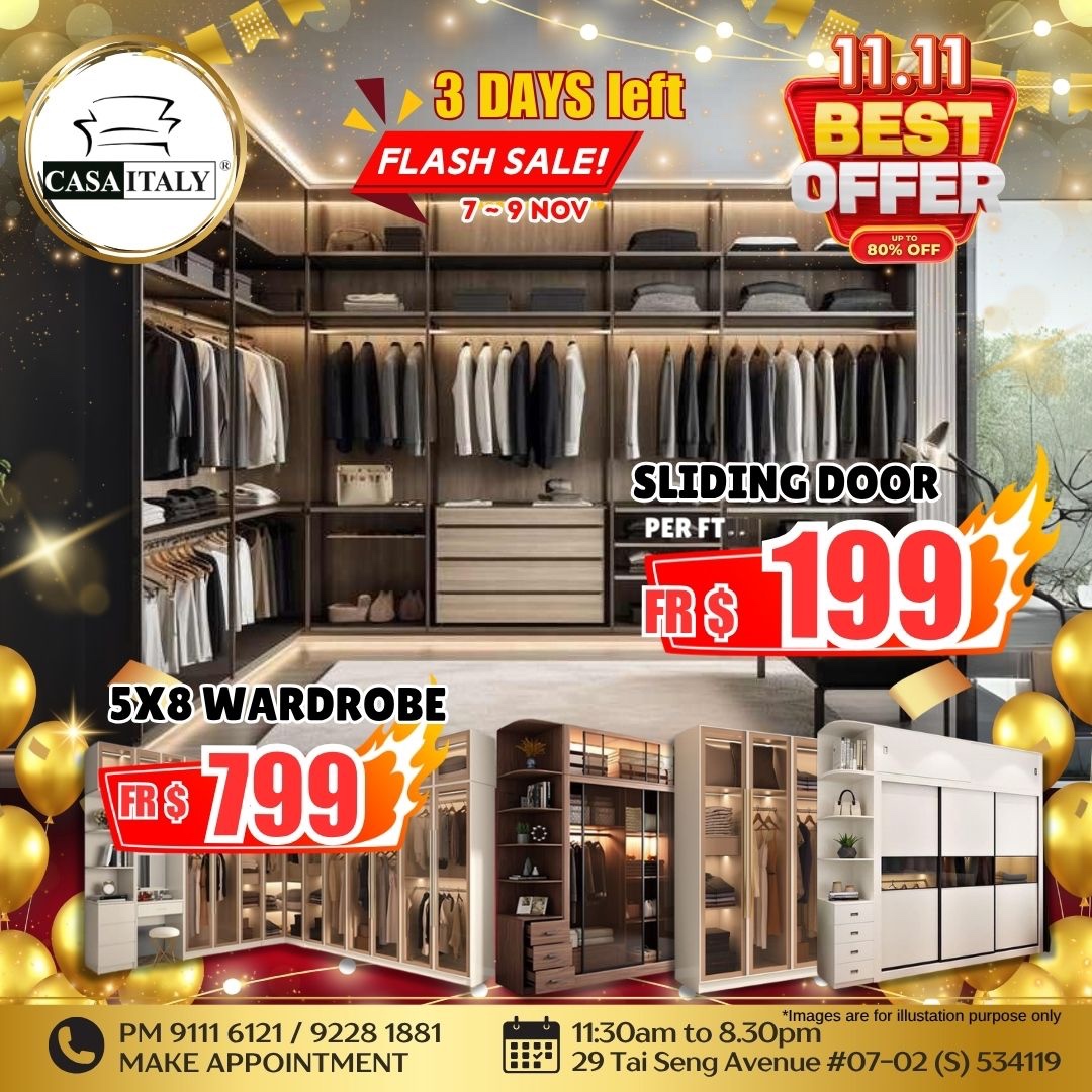 Casa Italy 11.11 Super Sale - Wardrobes and Sliding Doors