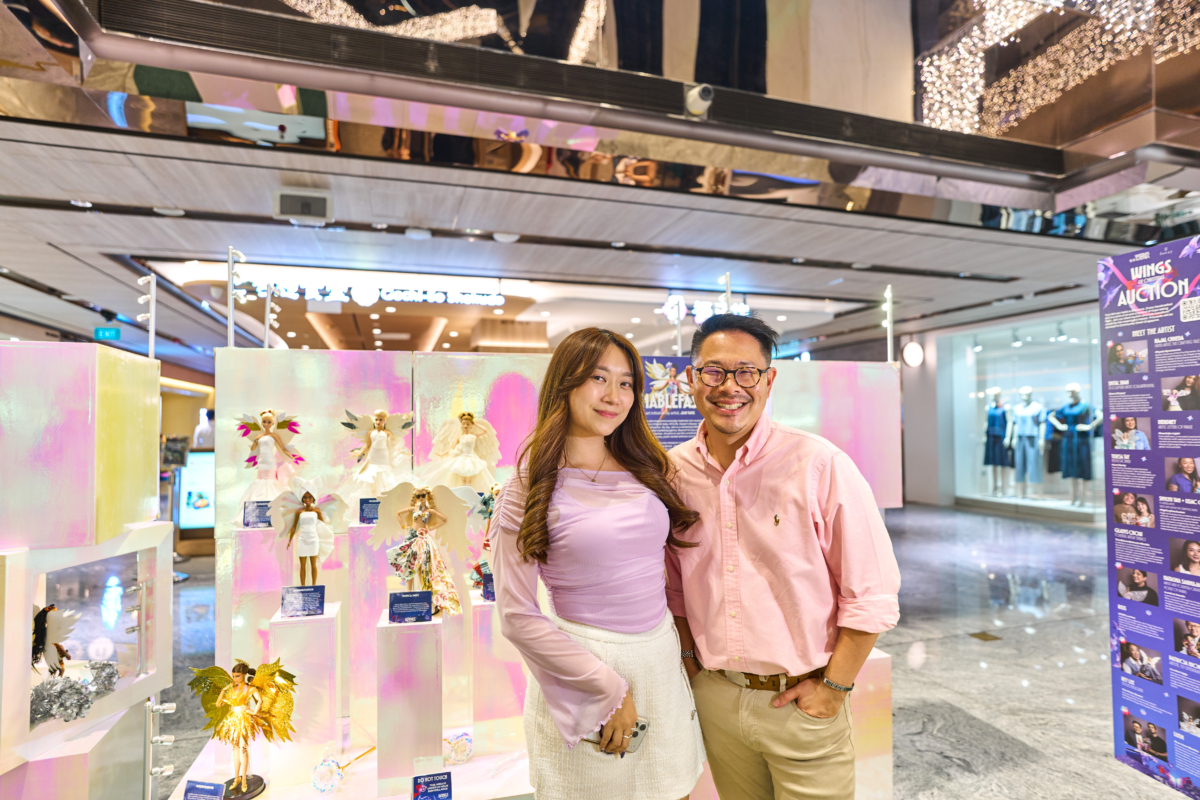 Barbie collector and artist Jian Yang at Wings of Christmas
