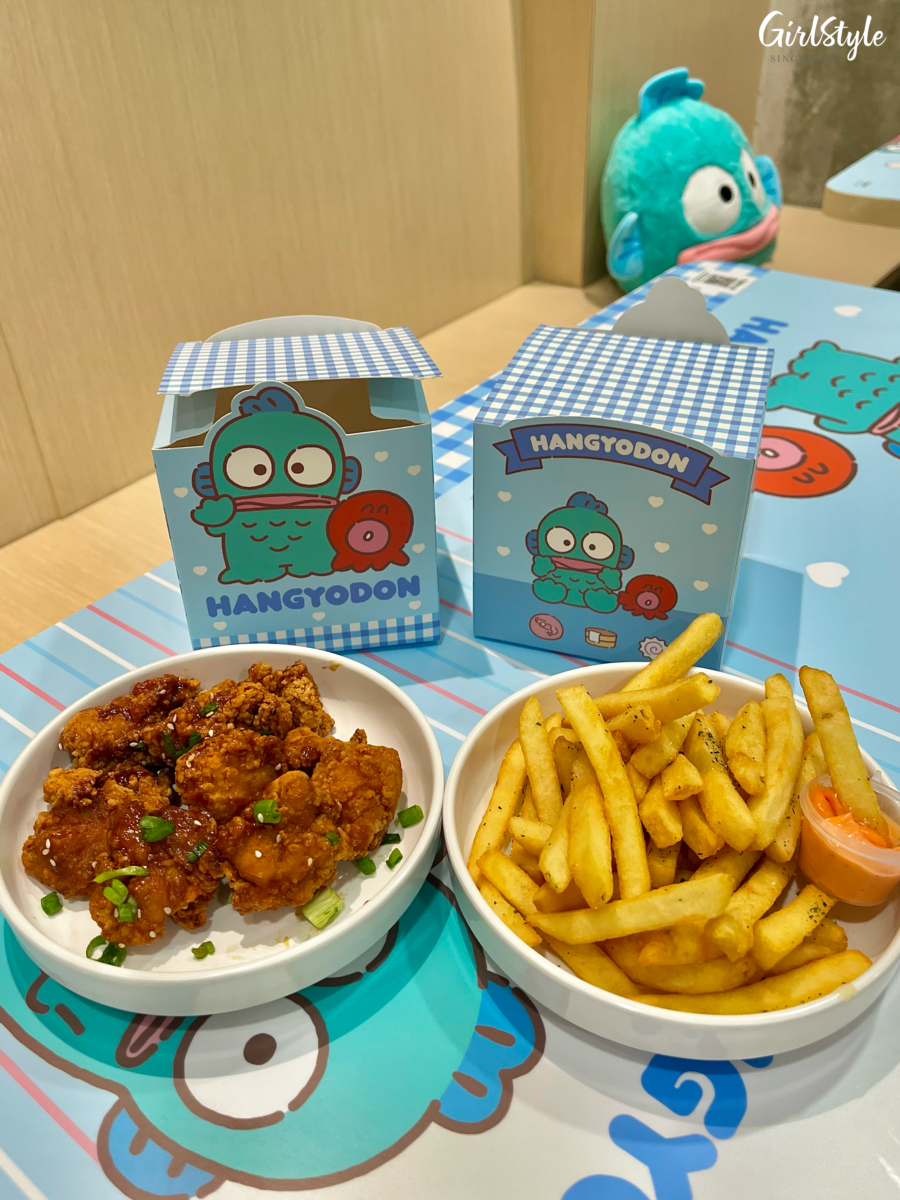 Hangyodon x Wong Fu Fu snacks - Korean Fried Chicken with Soy Garlic Glaze and Golden Fries with Mentaiko Mayo