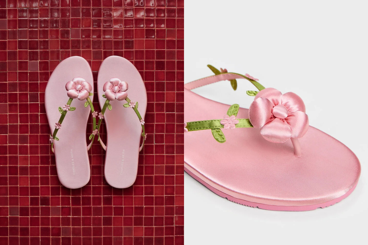 Puffy Flower Thong Sandals