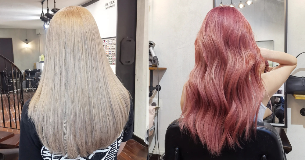 Hair colour with bleach