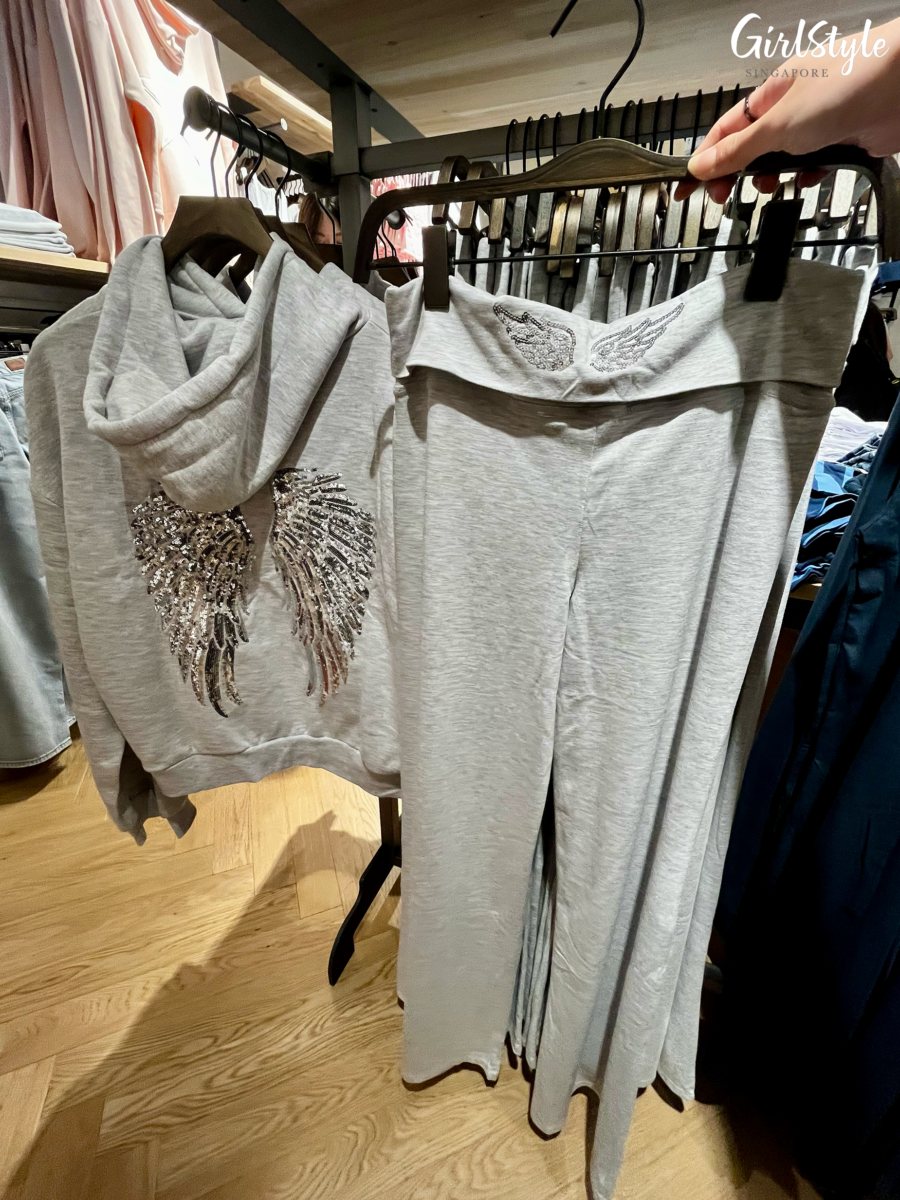 Subdued Wings Sequined Hoodie and Cuffed Pants at Wheelock Place