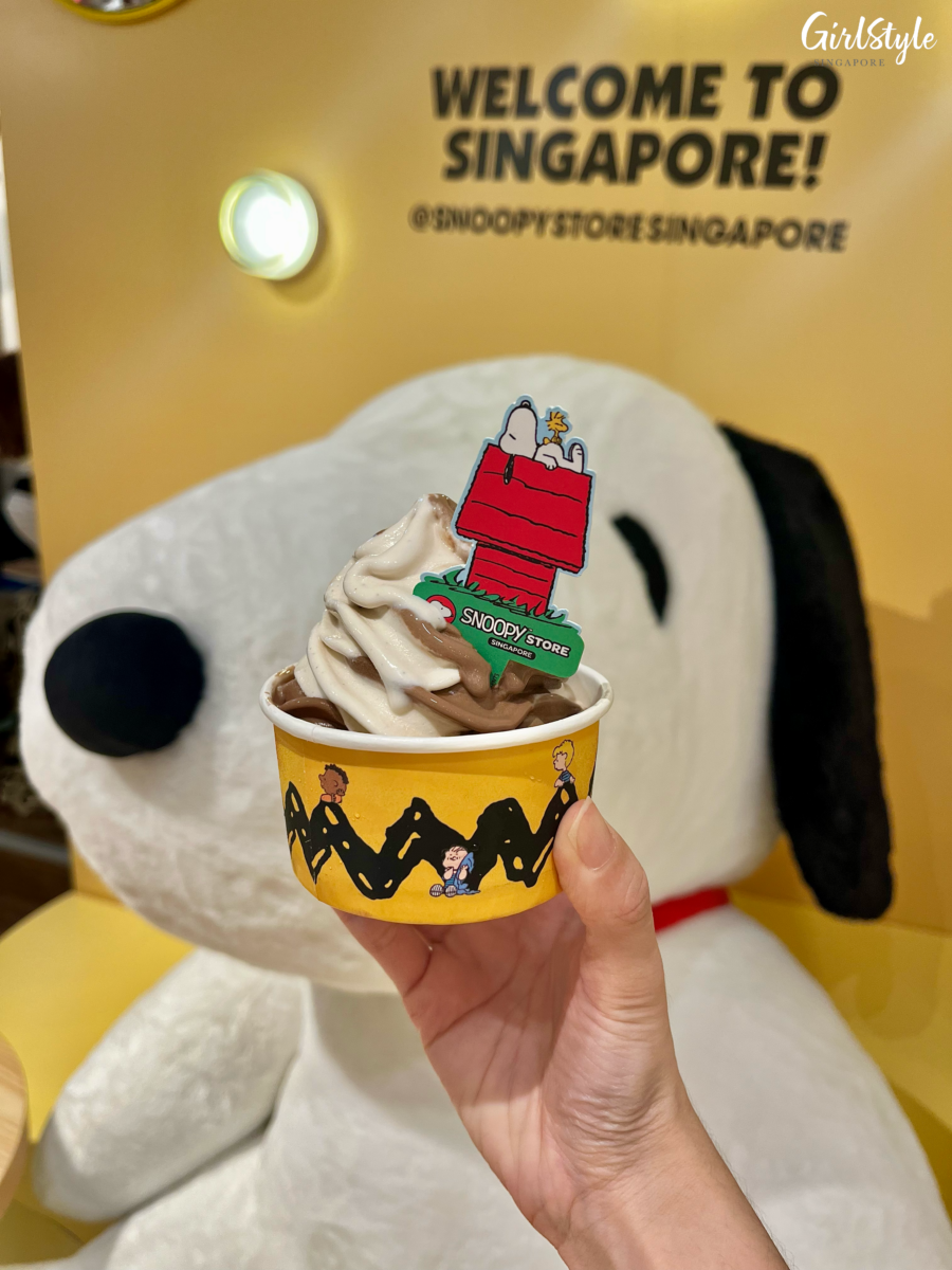 Chocolate & Vanilla Ice Cream at the Snoopy Café at WEAVE