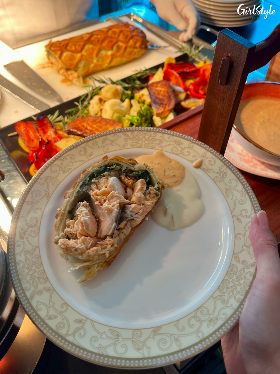 Salmon Wellington with Beurre Blanc Sauce and Sauce Choron