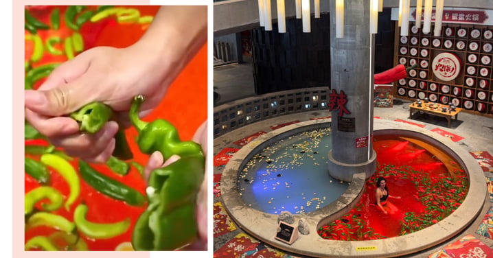 Be The First In Your Bloodline To Take A Dip In A Hotpot Spa Full Of Chili Peppers