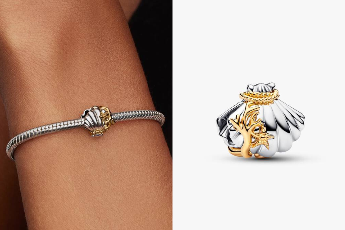 Disney Princesses Ariel Shell Two-Tone Charm