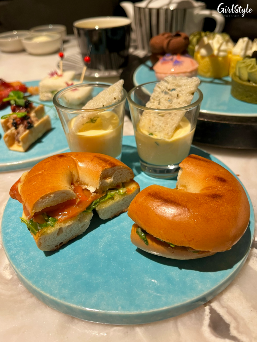 Corn Parfait and Mini Salmon Bagel
