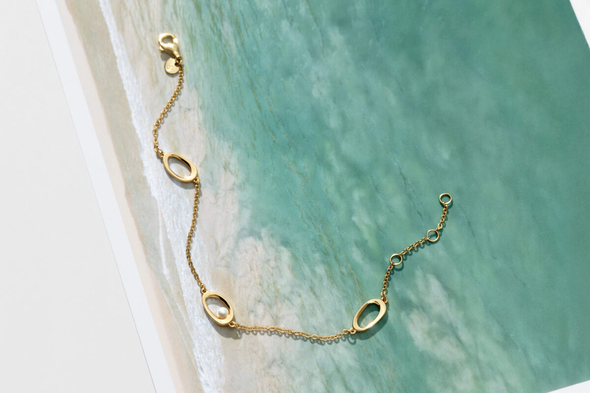 Organically Shaped Oval & Treated Freshwater Cultured Pearl Bracelet