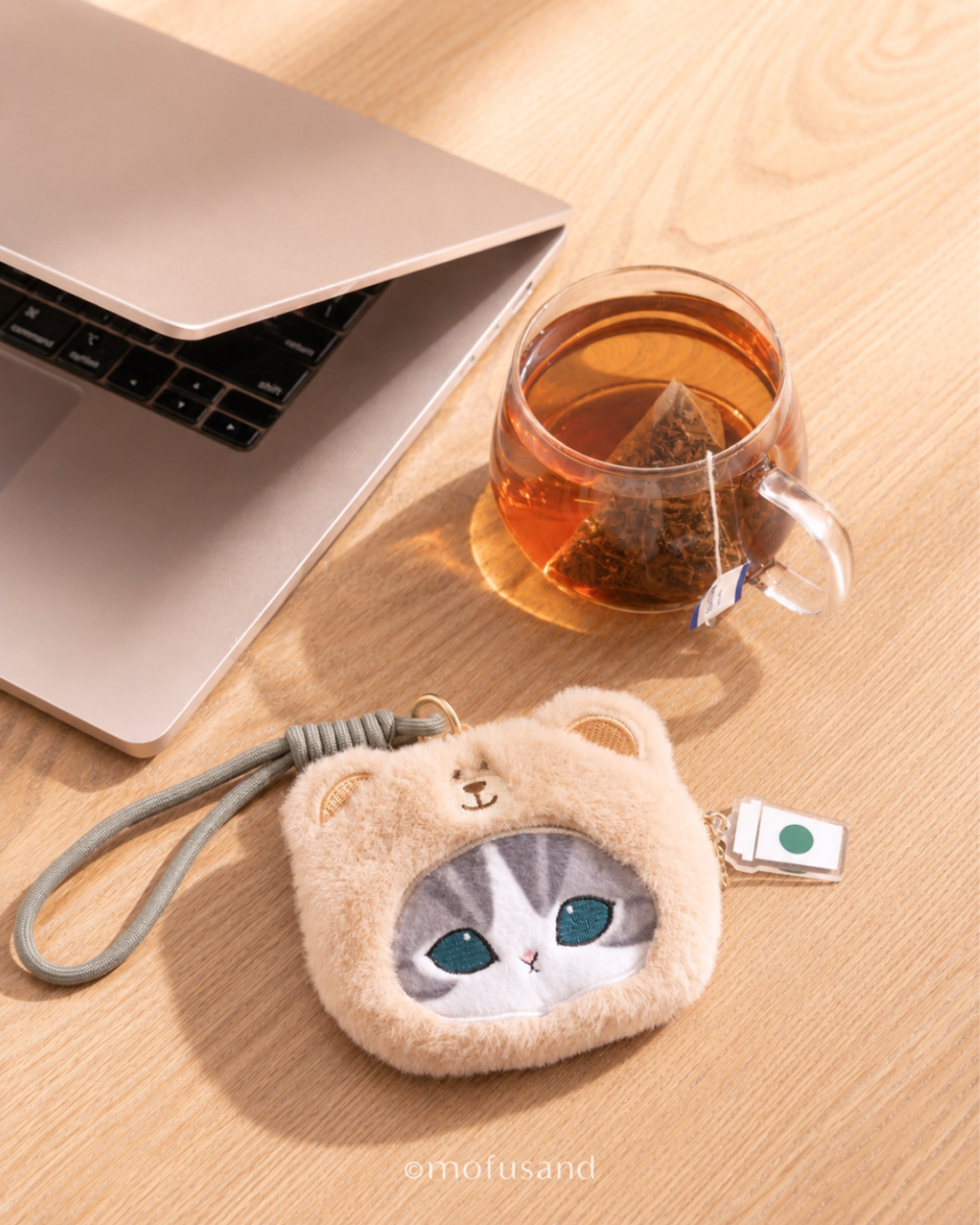 Mofusand + Starbucks Grey Cat Wristlet Pouch