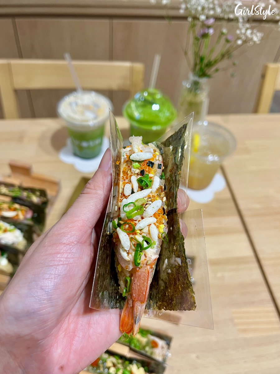 aka ebi hand roll at SKOSH Scotts Square