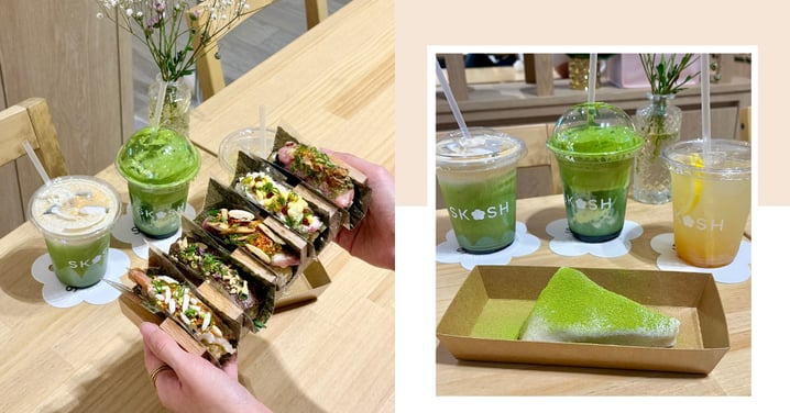 Aesthetic "Sushi Tacos" & Over 10 Matcha Drinks At SKOSH Hand Roll & Matcha Bar