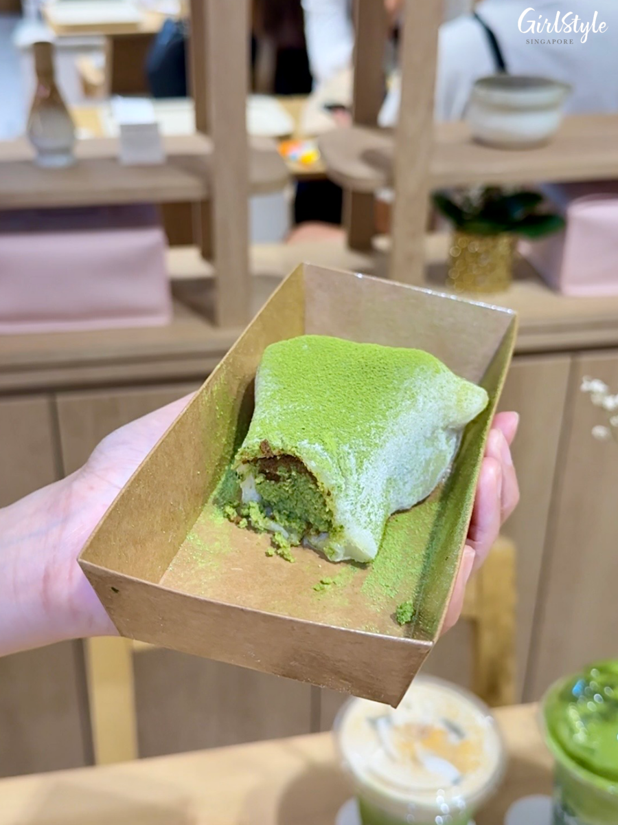 mochi matcha basque cheesecake at SKOSH Scotts Square