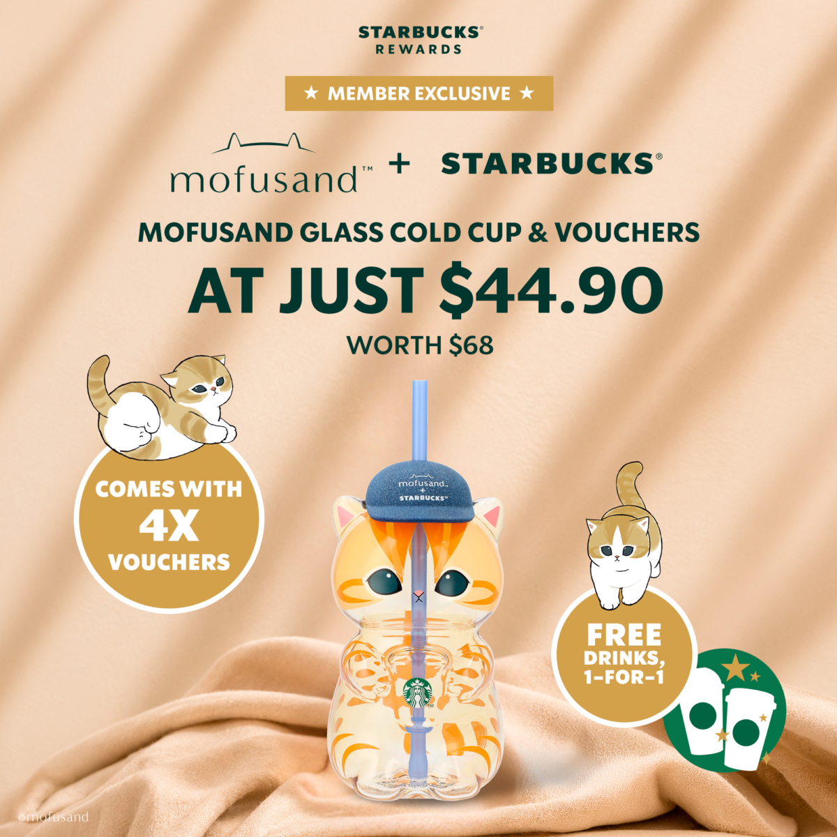 Mofusand Glass Cold Cup