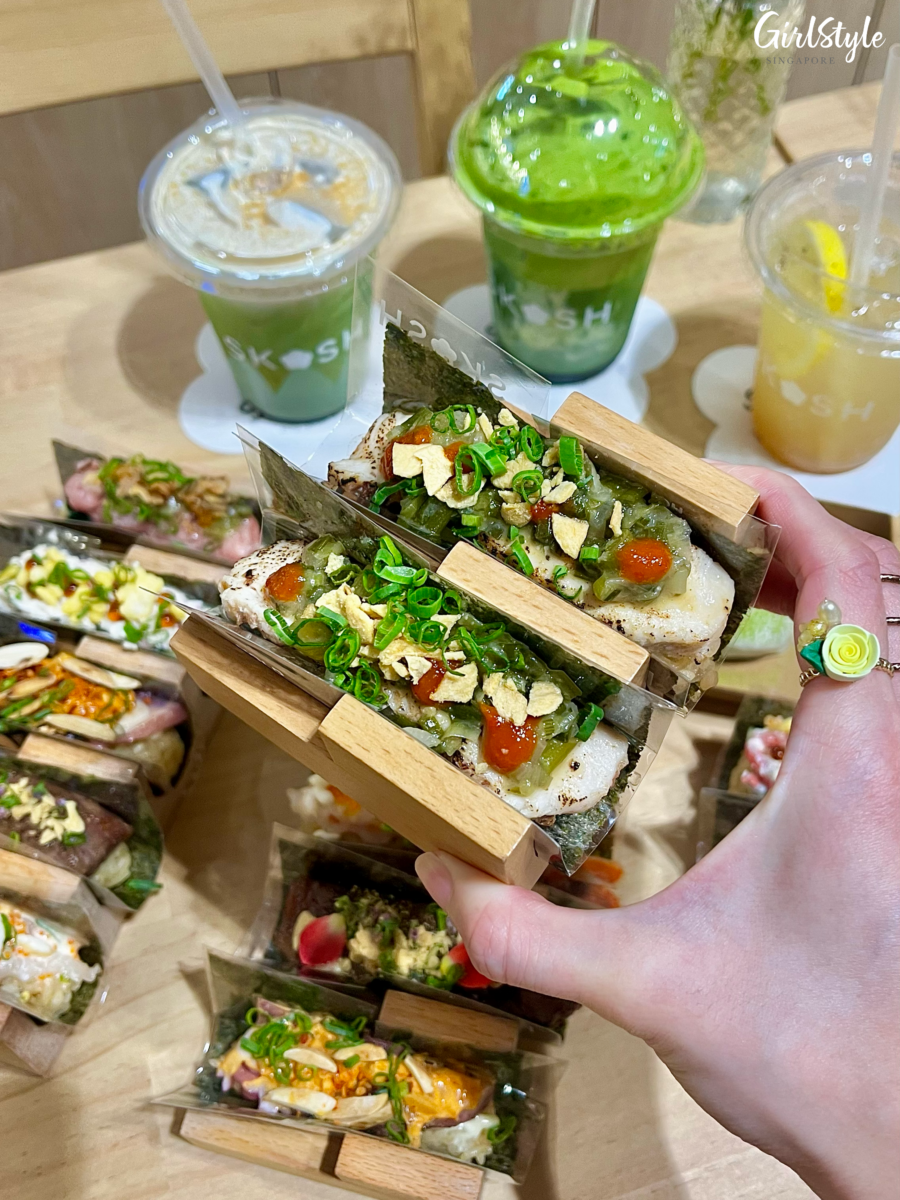 samsui scallion chicken Hand Roll at SKOSH Scotts Square